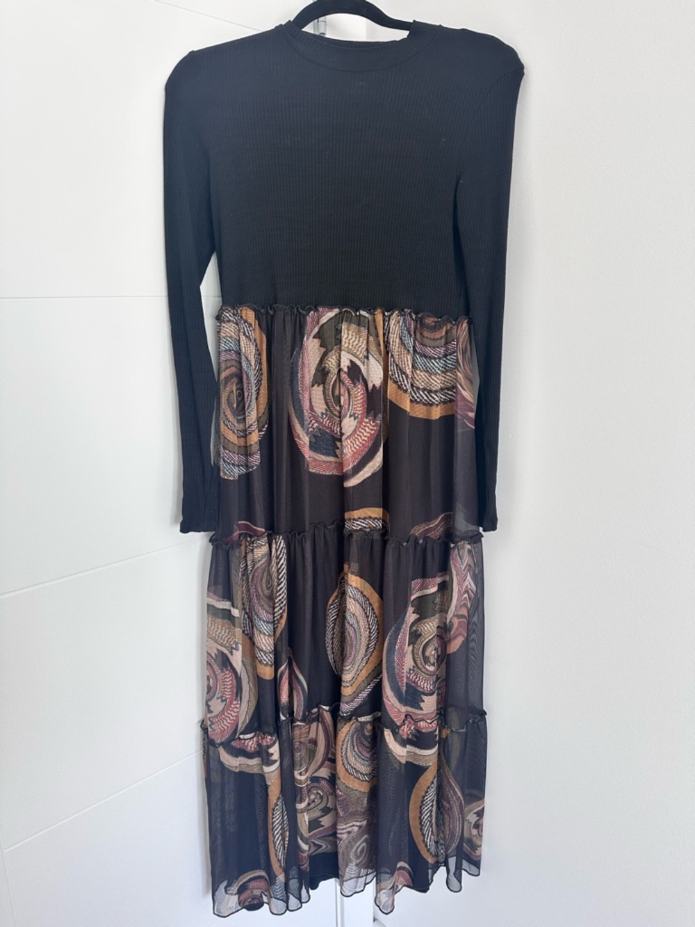 Desigual Gloria Maxi Dress Christian Lacroix  Long Sleeve Printed Tulle Skirt